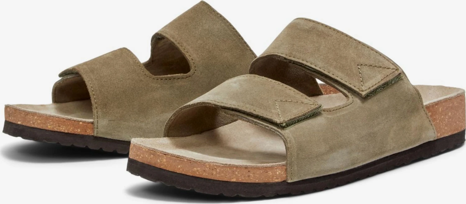 Selected Homme Tøfler Pantoletter Bastian Mænd Khaki 5 Selected Homme Tøfler Pantoletter Bastian Mænd Khaki - Billede 3